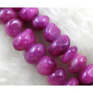 mashan jade bead chip, purple dye, approx 5-10mm, 36 inch length