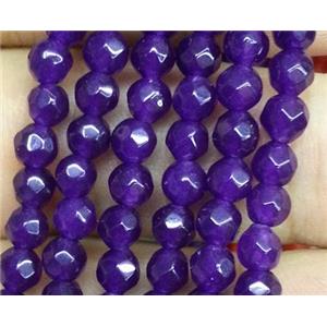 jade beads, faceted round, purple, approx 4mm dia, 15.5 inches