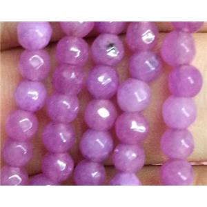 purple jade bead, faceted round, approx 4mm dia, 15.5 inches