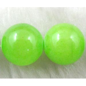 Round Jade bead, dye, stabile, half transparent, 10mm dia, 40pcs per st