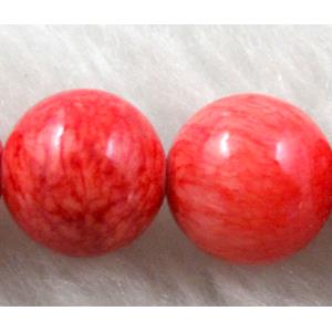 Round Jade gemstone, dye, stabile, 14mm dia, 27pcs per st