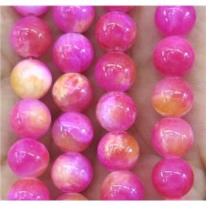 Persia jade bead, round, stabile, colorful, 8mm dia, approx 49pcs per st