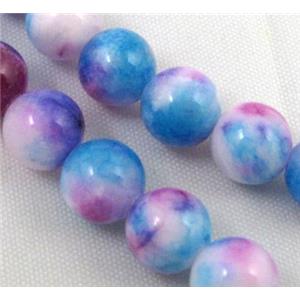 Persia jade bead, round, stabile, colorful, 8mm dia, approx 49pcs per st