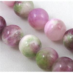 Persia jade bead, round, stabile, colorful, 12mm dia, approx 32pcs per st