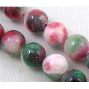 Persia jade bead, round, stabile, colorful, 8mm dia, approx 49pcs per st