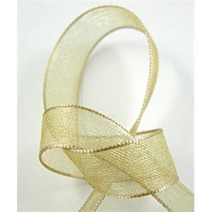 Organza Ribbon Cord, lt.coffee, 12mm wide