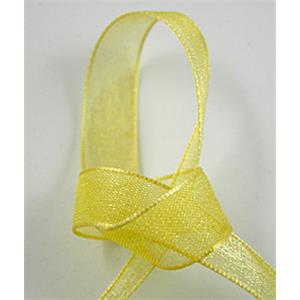 Organza Ribbon Cord, yellow, 25mm wide