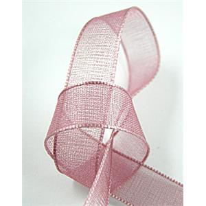 Organza Ribbon Cord, lt.purple, 25mm wide