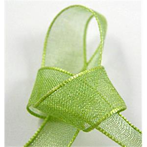 Organza Ribbon Cord, olive, 12mm wide