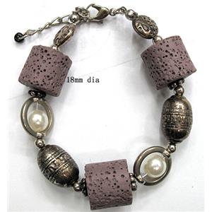 Handmade Lave Bracelet, 18mm dia, approx 8 inch length