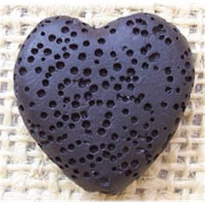 lava stone beads, heart, 26x27x8mm, 15pcs per st, color code:19