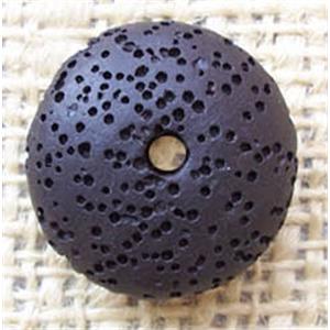 Lava bead, flat round, 26x12mm, 13pcs per st, color code:11