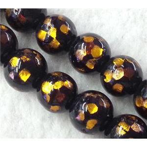 lampwork bead within silver foil, round, 20mm dia