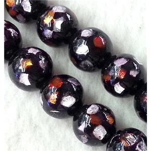 lampwork bead within silver foil, round, 12mm dia