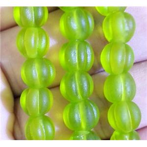 matte lampwork bead, pumpkin, approx 16mm dia