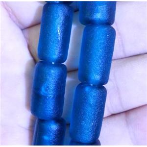 matte lampwork bead, tube, approx 10x14mm