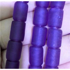 matte lampwork bead, tube, approx 6x7mm