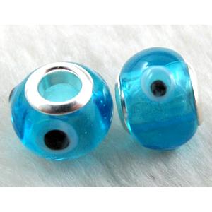 evil eye beads, lampwork glass, 14mm dia, hole:5mm