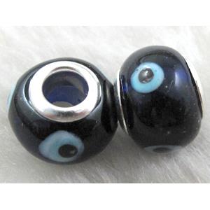 evil eye beads, lampwork glass, 14mm dia, hole:5mm