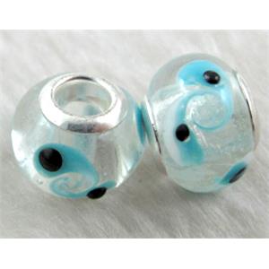 evil eye beads, lampwork glass, 14mm dia, hole:5mm