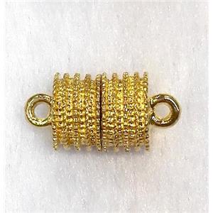 Magnetic alloy connector clasp, gold plated, approx 12x18mm