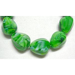 Faceted Drip Millefiori Glass bead, 14mm dia, 16.5mm high, 20pcs per st