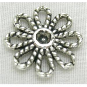 Tibetan Silver Flower Non-Nickel, 14mm diameter