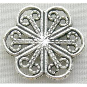 Tibetan Silver Flower Non-Nickel, 16.5mm diameter