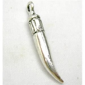 Tibetan Silver Pimiento Pendant Non-Nickel, 26mm length