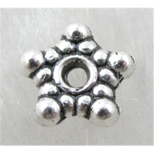 Star, Tibetan Silver Spacer Non-Nickel, 9mm dia