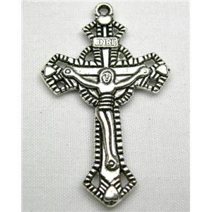 Tibetan Silver Latin Cross non-nickel, 22x34mm