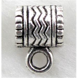 Bails, Tibetan Silver Hanger Non-Nickel, 7mm dia,9mm high, hole:5.5mm