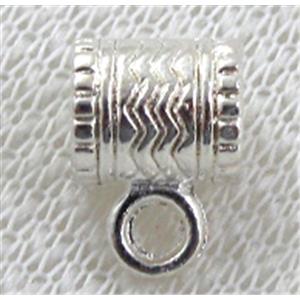 Silver plated Bails, Tibetan Silver Hanger Non-Nickel, 7mm dia, 9mm high, hole:5.5mm