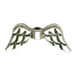 Tibetan Silver Angel Wing beads, 14.5mm wide