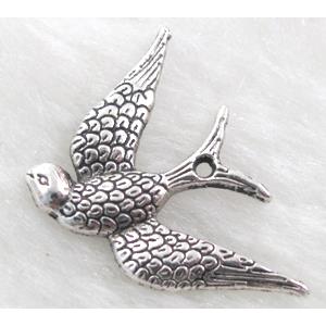 Swallow, Tibetan Silver Pendant Non-Nickel, 18x25mm