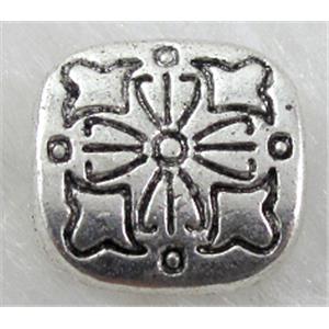 Tibetan Silver Spacers Non-Nickel, 10x10mm, 3mm thin