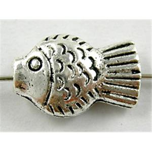 Tibetan Silver Zinc Fish Charms Non-Nickel, 9.5x14.5mm, hole:2mm