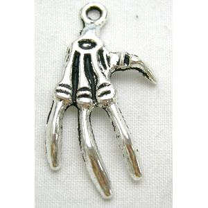 Tibetan Silver hand pendant Charms Non-Nickel, 20.5x31mm