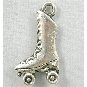 roller skates, Tibetan Silver Non-Nickel, 12x21mm