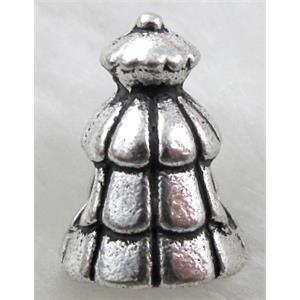 Cake Charm, Tibetan Silver Spacer Non-Nickel, 11mm dia, 14.5mm high, hole:4.5mm