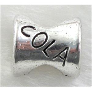 COLA beads, Tibetan Silver Spacer Non-Nickel, 9mm dia,10mm length, hole:5mm