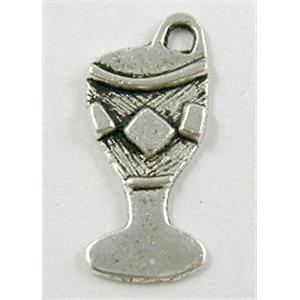 Tibetan Silver Charm Non-Nickel, 9x21mm