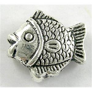 Tibetan Silver Zinc Fish Non-Nickel, 13.5x15mm, hole:2mm