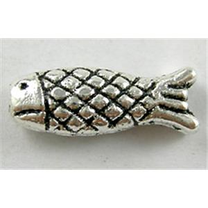 Tibetan Silver Zinc Fish Charm Non-Nickel, 6x15mm, hole:1.5mm