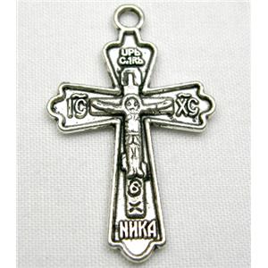 Tibetan Silver Latin Cross non-nickel, 18x20mm