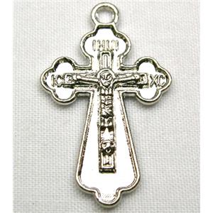 Tibetan Silver Latin Cross non-nickel, 16x23mm