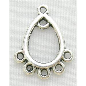 Tibetan Silver chandelier Pendants Non-Nickel, 12.5x16mm