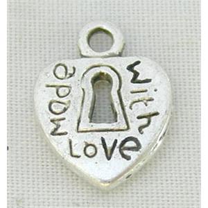 Tibetan Silver Pendants Non-Nickel, 10x12.5mm