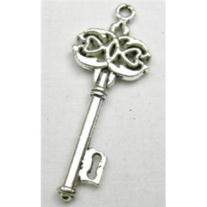 Tibetan Silver Key Charms Non-Nickel, 45mm length