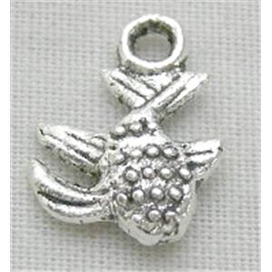 Tibetan Silver Zinc Goldfish Non-Nickel, 8.8x11mm